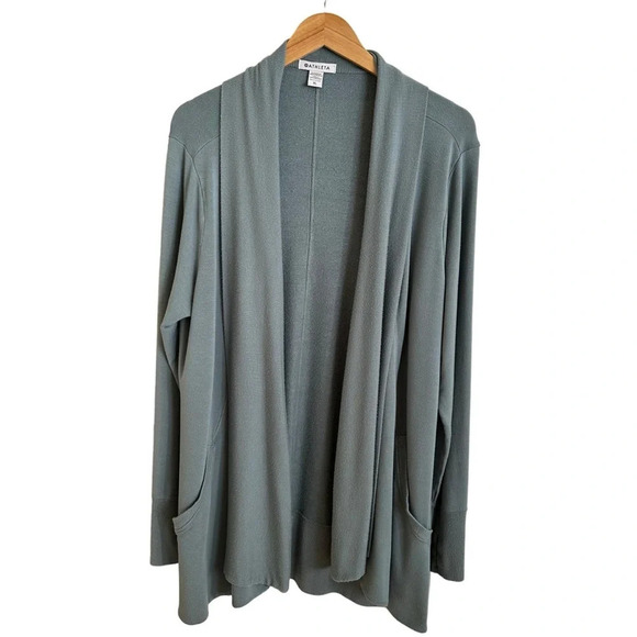 Athleta size XL Green Prayanama Wrap Cardigan Sweater Open Front Modal Knit Soft - Picture 1 of 4